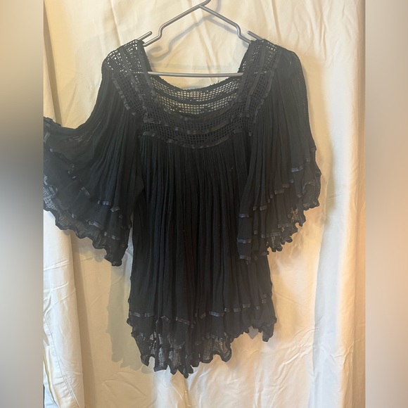Black Chiffon long top - Picture 2 of 10
